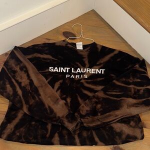 Saint Laurent Paris Brown Tie-Dye Sweatshirt